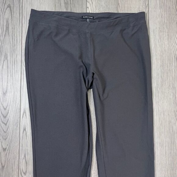 Eileen Fisher Size L Pull On Stretch Crepe Ankle Trouser Minimalist Pants Office - Picture 4 of 13